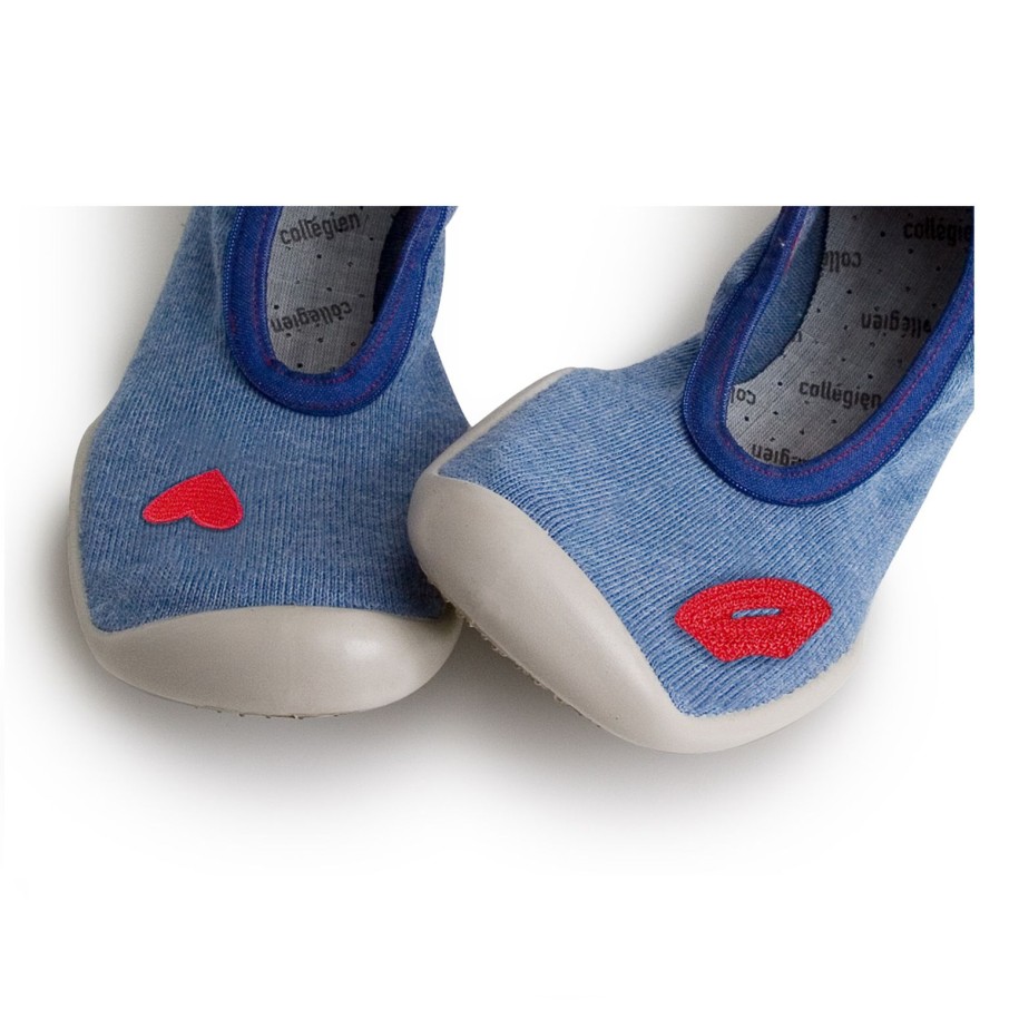 Femme Collégien Ballerines / Espadrilles | Blue Jeans Avec Bouche Et Coeur