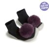 Femme Collégien Chaussons | Pompons Aubergine