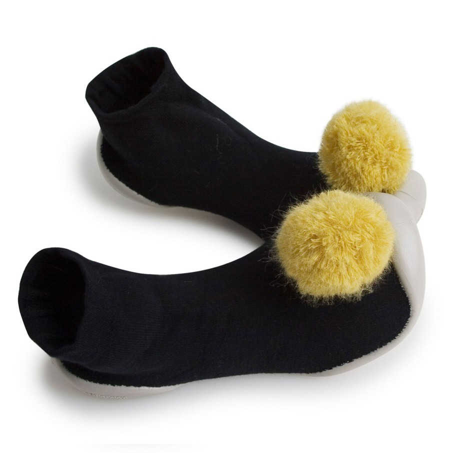 Femme Collégien Chaussons | Chaussons Avec Pompons Jaune