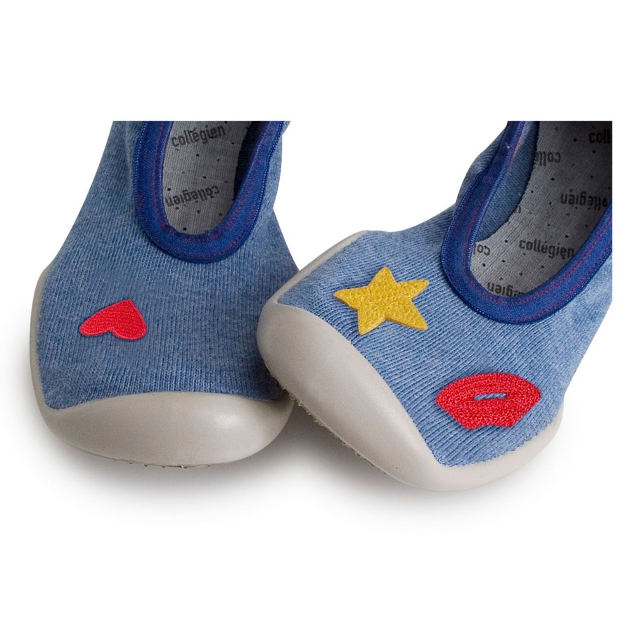 Femme Collégien Ballerines / Espadrilles | Blue Jeans Avec Coeur Etoile Et Bouche