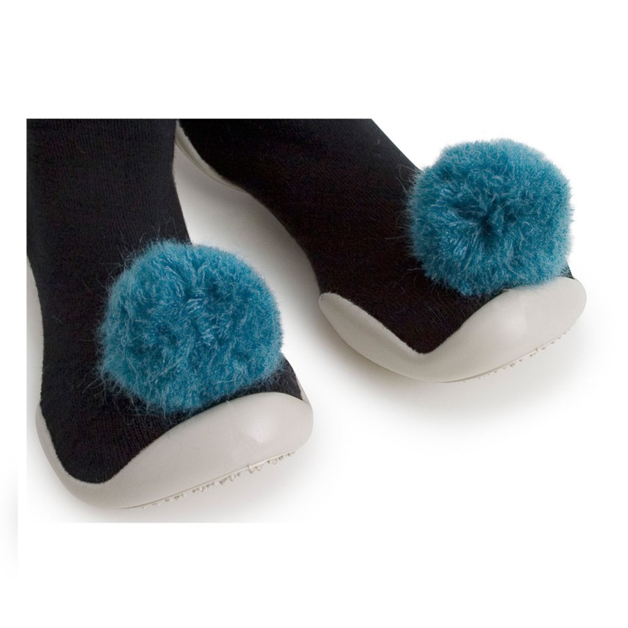 Femme Collégien Chaussons | Chaussons Avec Pompons Bleu